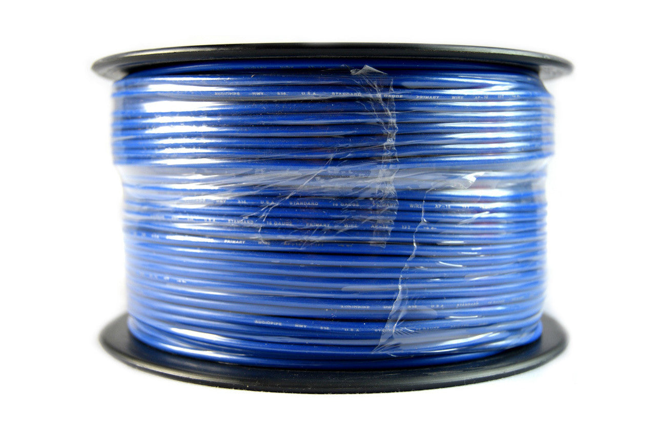 16 Gauge Car Audio Primary Wire (500ft–Blue)– Remote, Power/Ground Electrical