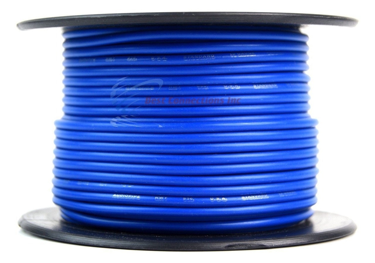 18 Gauge Car Audio Primary Wire (100ft–Blue)– Remote, Power/Ground Electrical, Automotive