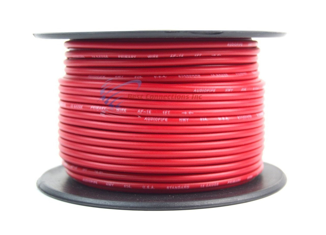 18 Ga Car Audio Primary Wire (100ft–Red,Black)– Remote, Power/Ground Electrical