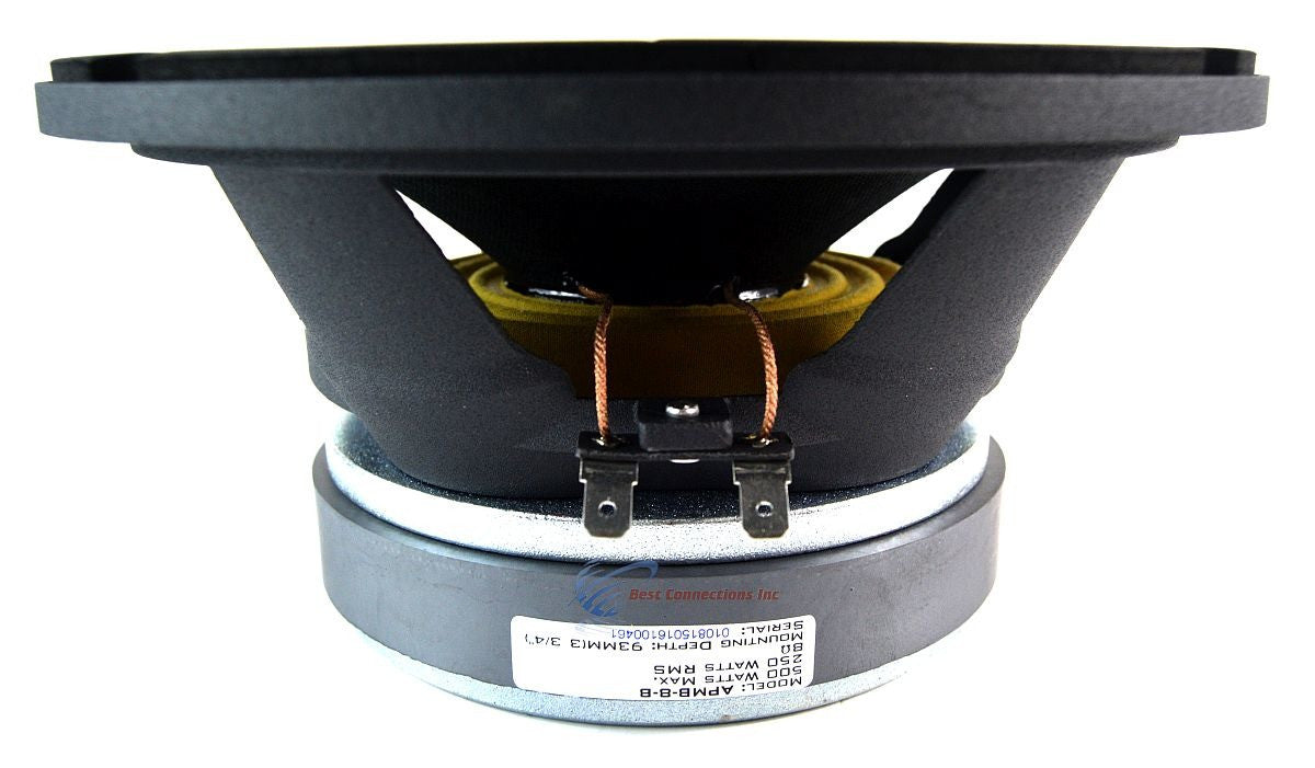 2 Pairs 8" 500W Full Range Loud Speakers Low Mid Range Audiopipe APMB-8-B