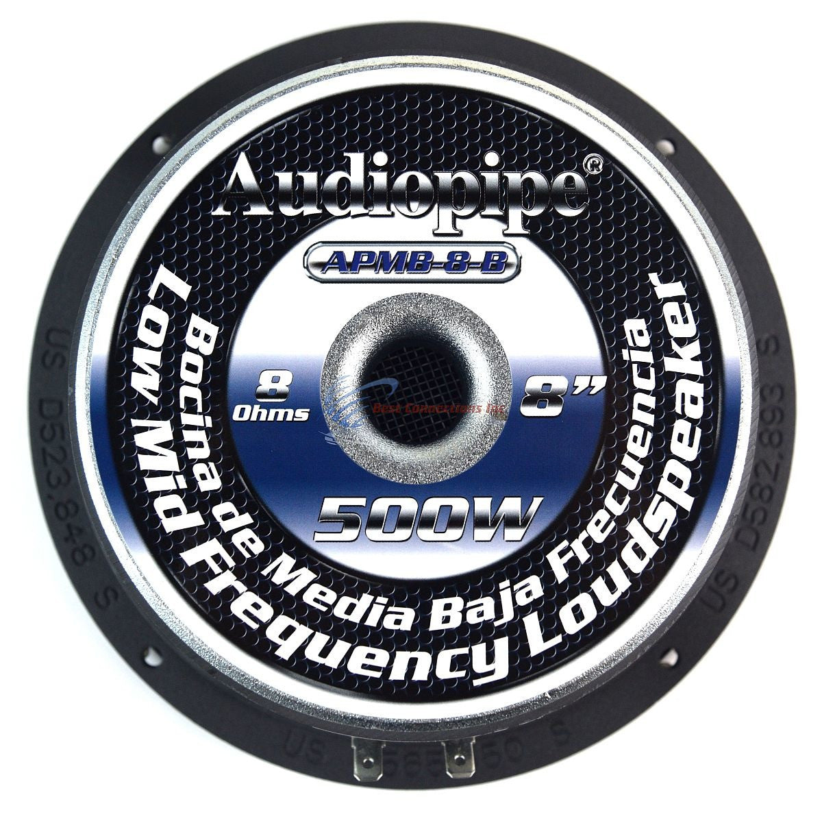 2 Pairs 8" 500W Full Range Loud Speakers Low Mid Range Audiopipe APMB-8-B