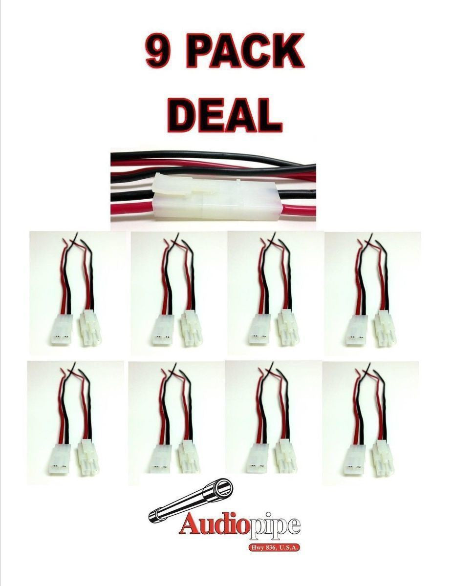 9 Pack 14 GA Gauge 2 Pin Male/Female Terminals Quick Disconnect Harness Polarized Wire