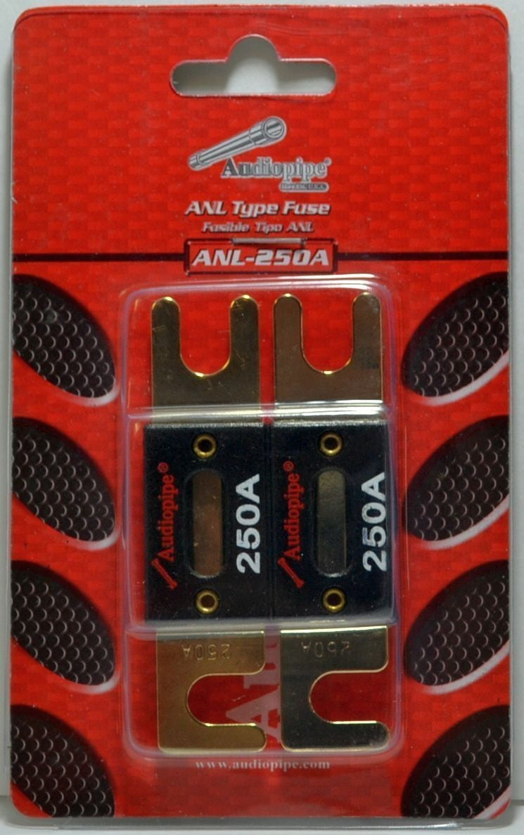 Audiopipe Heavy Duty ANL Fuse Holder Block CQ-1100 and 2 ANL 250 Amp Blade Fuses