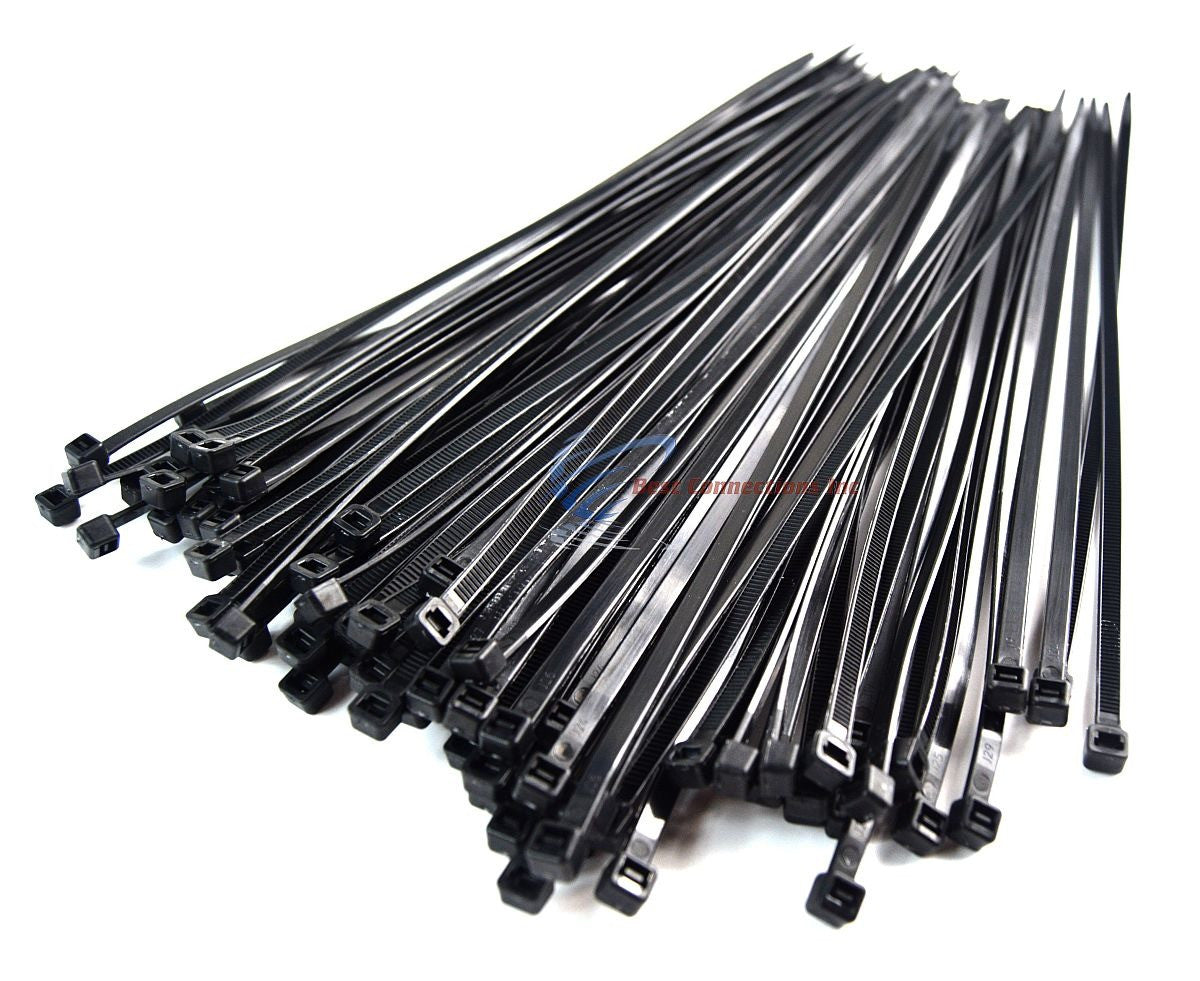 Best Connections 500 Pcs 11" Inch Black Nylon Cable Zip Ties 50 Lbs Tensile Strength Heavy Duty