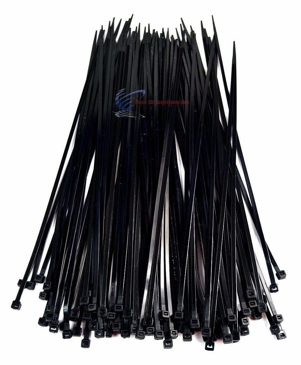 Best Connections 1000 Pieces 14" Black Nylon Cable Straps Zip Ties Wire 50 Lbs Tensile Strength