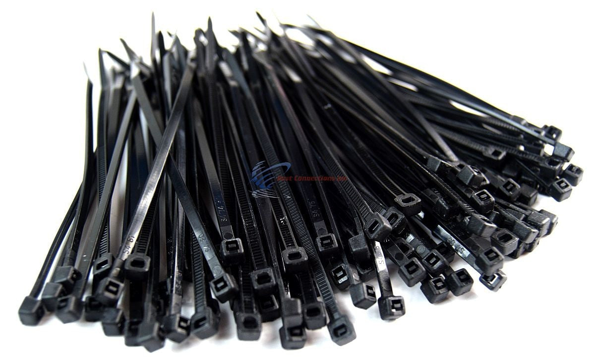 Best Connections 1000 Pieces 4" Inch Nylon Black Cable Zip Ties Straps (10 Bags of 100)