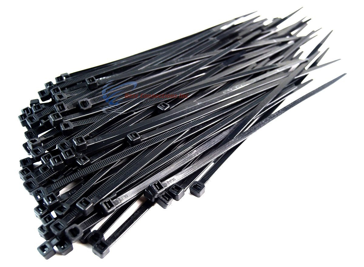 Best Connections 5,000 Pcs 7" Inch Black Nylon Cable Wire Zip Tie 50 Lbs Tensile Strength
