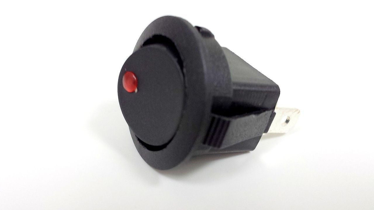 EC-1213 Black Round Rocker Switch with Red LED 3 Prong CAR SPST TOGGLE 5 PC