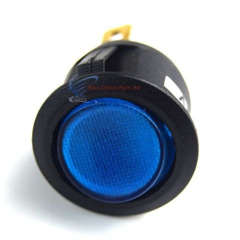 Switch Round 3 Prong BLUE LED Rocker Switch SPST Switch 5 Pack EC-1217