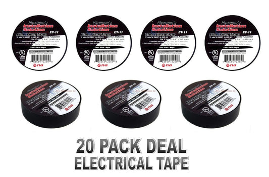 20 Rolls NA High Quality Black Electrical Tape 3/4" x 60' UL Listed ET-11