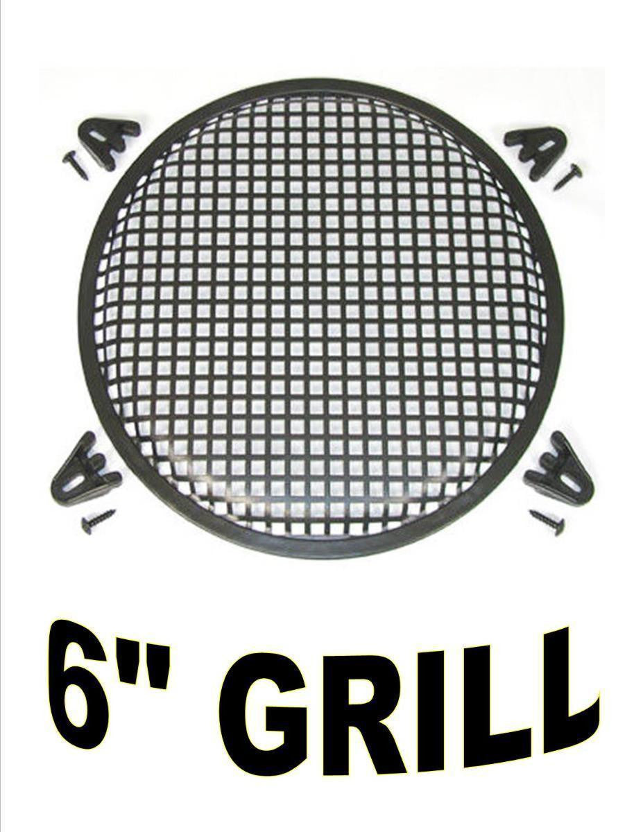 FOUR 6" INCH WAFFLE SPEAKER SUB WOOFER GRILLS WITH CLIPS AND SCREWS DJ-CAR-HOME