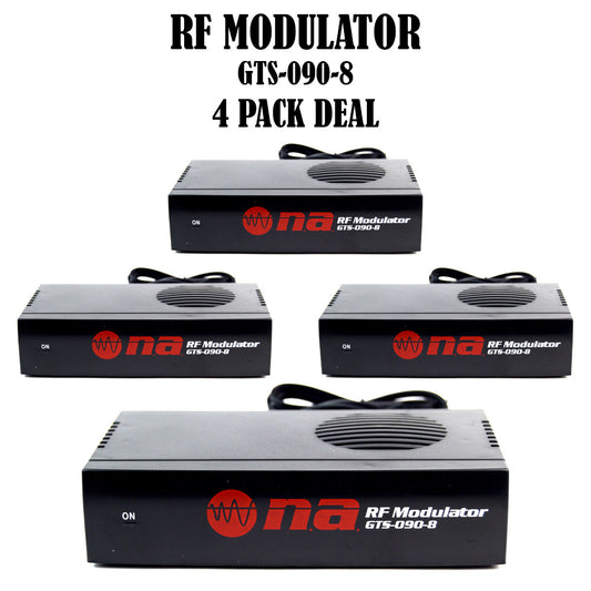 4 pack RF Modulator Universal AV RCA Output to F Type Coaxial Signal Converter