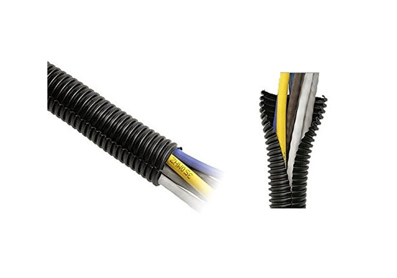 Best Connections 100 Ft 3/4" Split Wire Loom Tubing Combo 100 Pcs 4" Nylon Cable Zip Ties