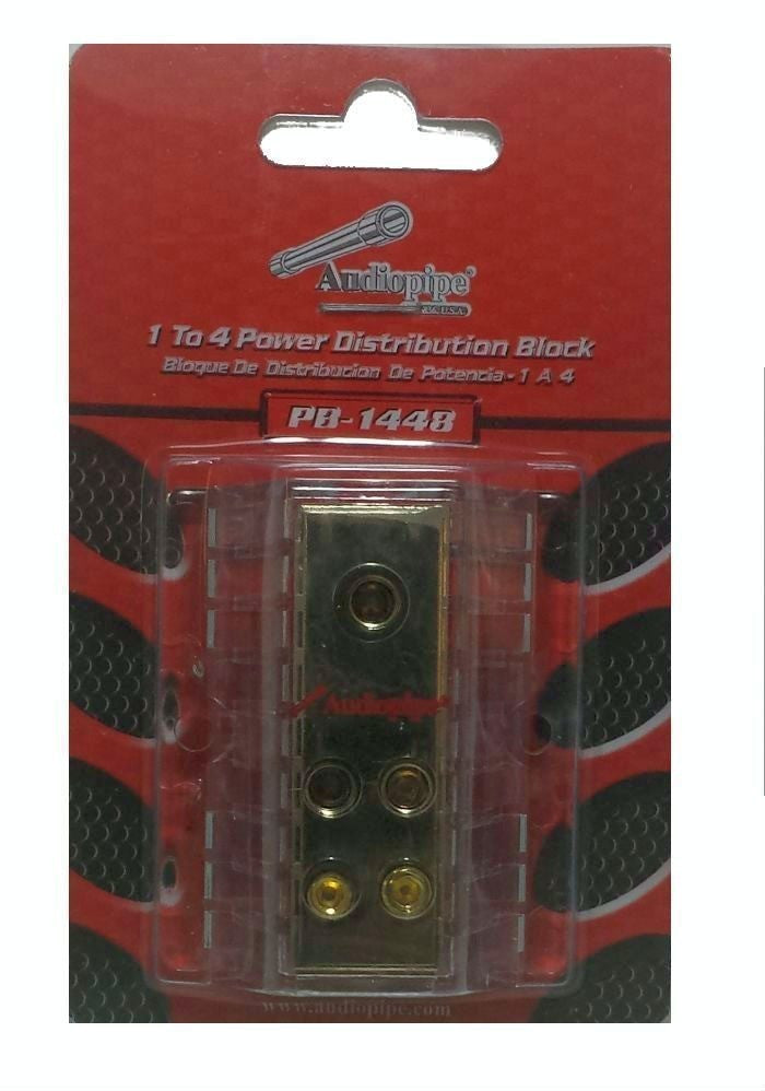 2 Pack Audiopipe 1 to 4 Power Distribution Blocks 4 Gauge Input, 8 Gauge Output