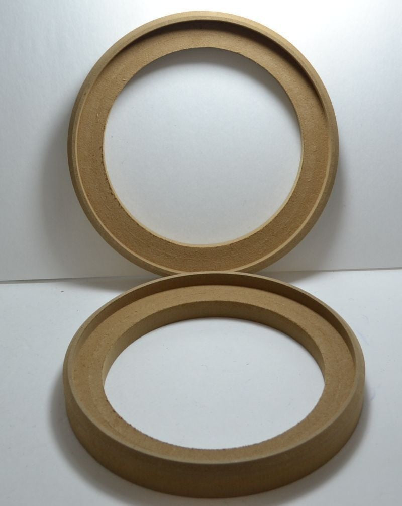 1 PAIR OF 6.5" MDF SPEAKER MOUNTING SPACER RECESSED FIBERGLASSING RINGS