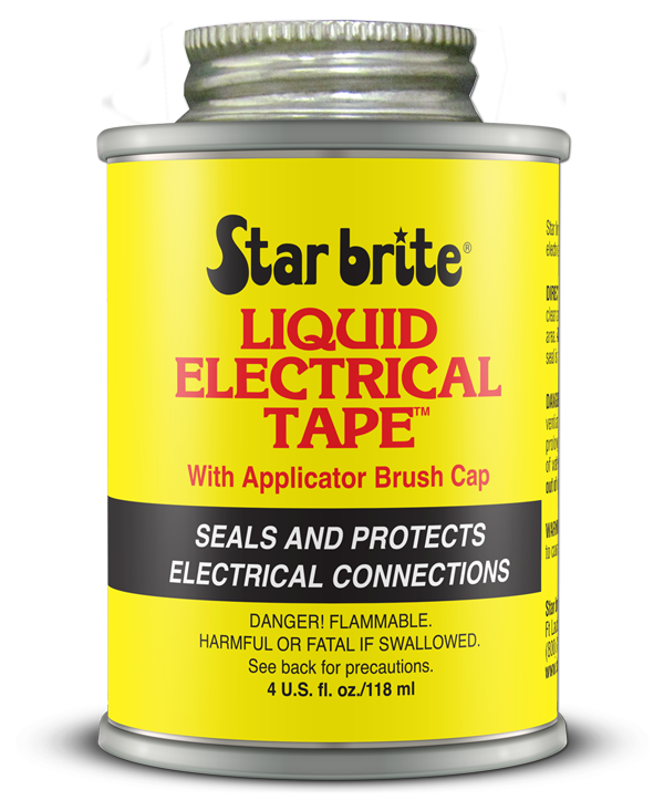 Star Brite 2 Pack Liquid Electrical Tape, Black - 4 OZ Can with Applicator Brush - Waterproof, UV-Resistant, Dielectric Sealant for Wires & Cables, Marine & Home Use