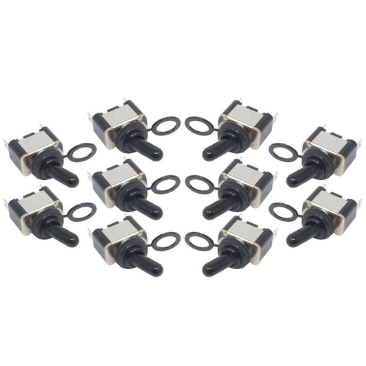 10-Pc Heavy Duty Toggle Switch 15A SPST 2-Pin ON/OFF Waterproof RZR Golf Cart Car