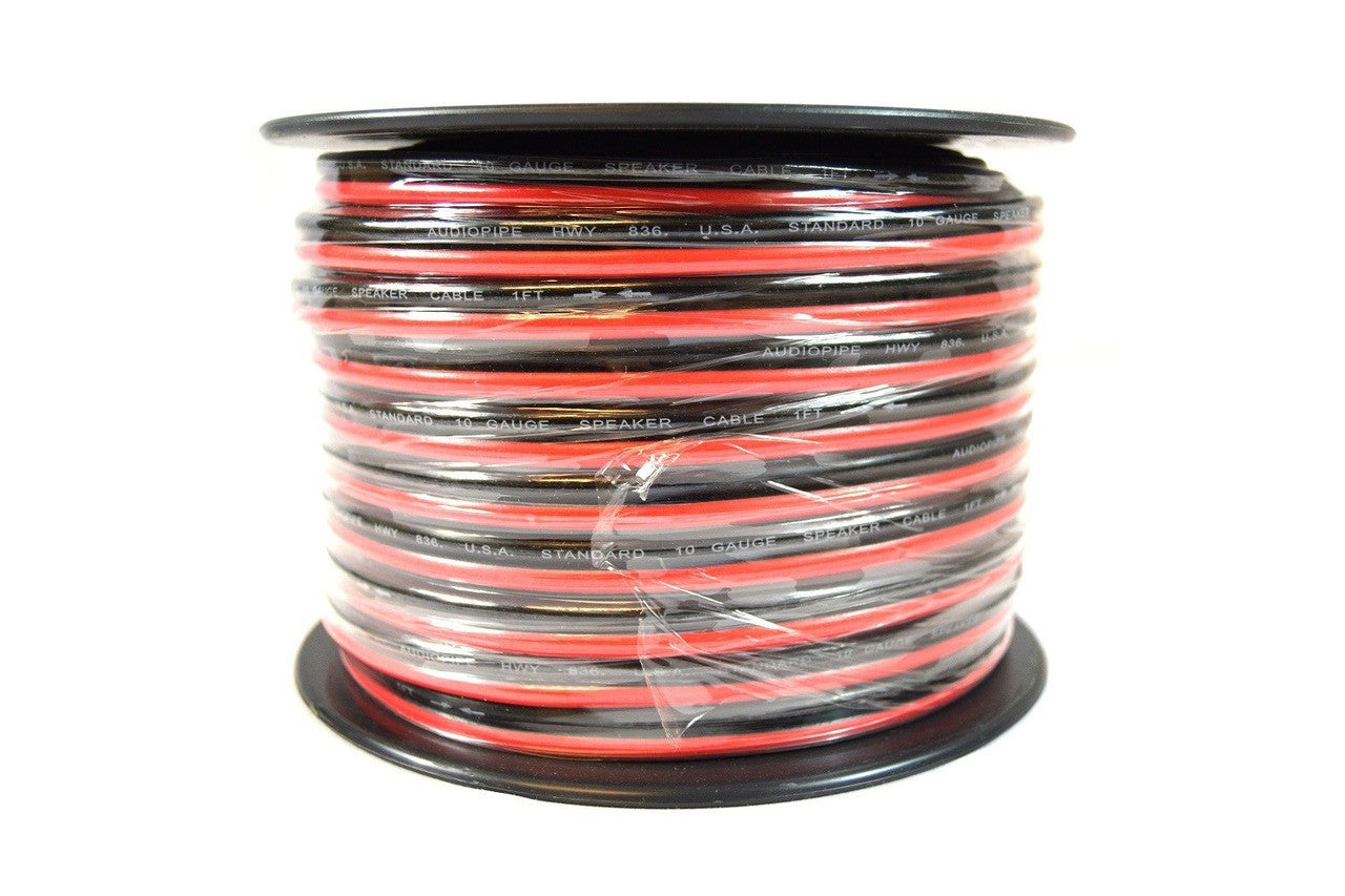 2 Rolls 10 Gauge 100 Feet Zip Red Black Speaker Power Ground Wire Cable