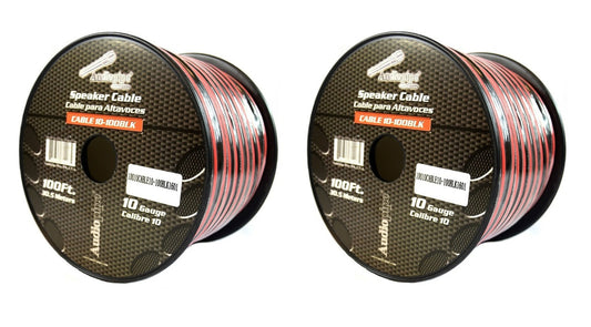 2 Rolls 10 Gauge 100 Feet Zip Red Black Speaker Power Ground Wire Cable