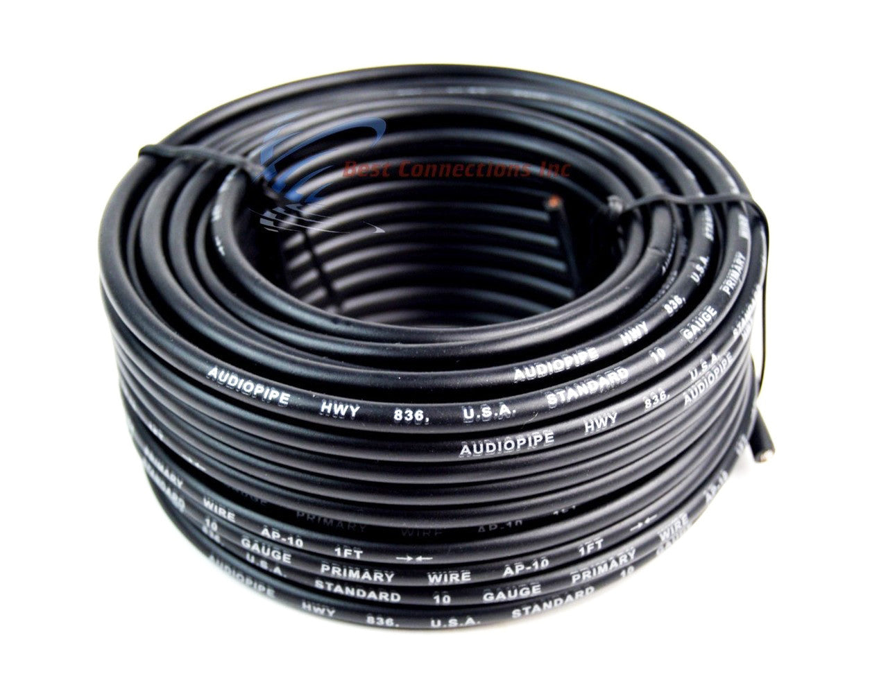 10 Gauge 50 FT Black Best Connections Car Audio Remote Cable Wire