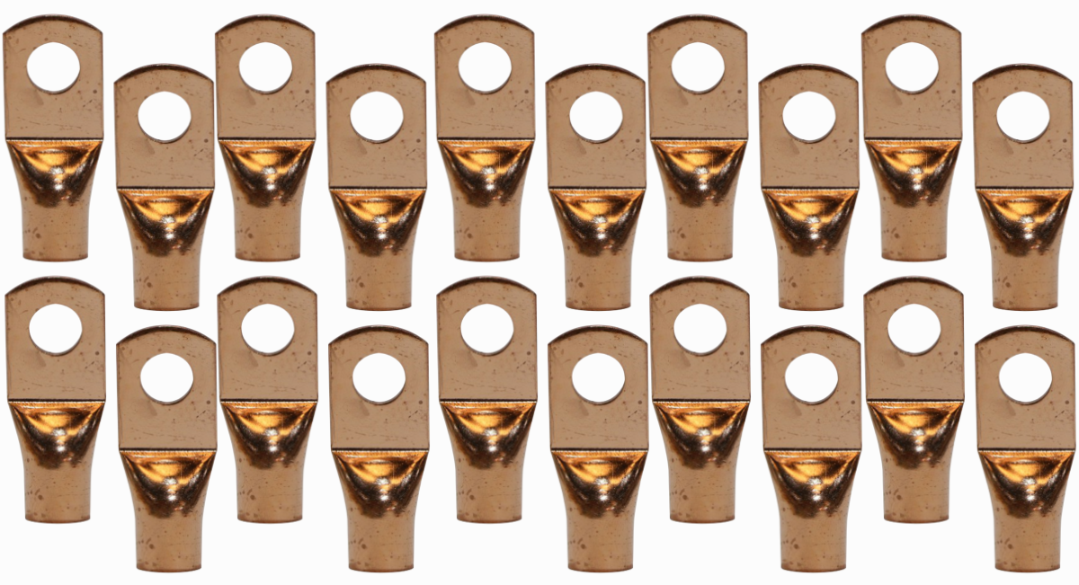 10 Pack Pipemen's Installation Solution 0 Gauge Copper Ring Tongue Terminal 5/16" IS-PTRC-0-10