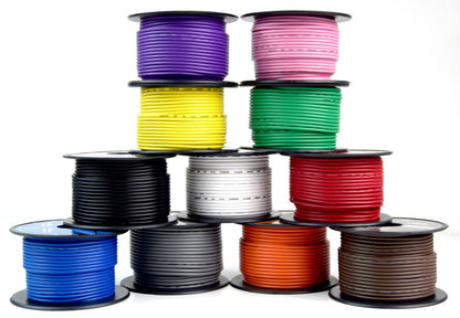 18 GA GAUGE 100 FT SPOOLS PRIMARY AUTO REMOTE POWER GROUND WIRE CABLE (4 ROLLS)