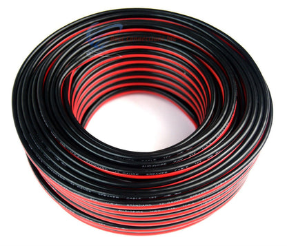 12 Gauge 100 Feet Red Black Stranded 2 Conductor Speaker Wire Cable Copper Mix