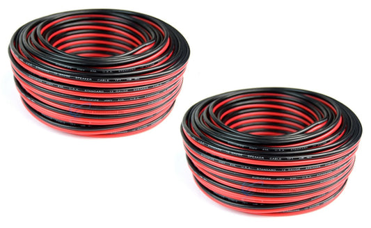 2 Rolls of 12 Gauge 100 Feet Speaker Wire Car Audio Stereo 12 Volt Zip Cable