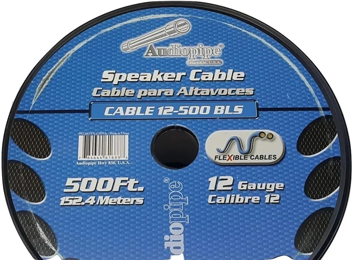 12 Gauge 500 Feet Blue Black Cable 2 Conductor Speaker Wire Audiopipe