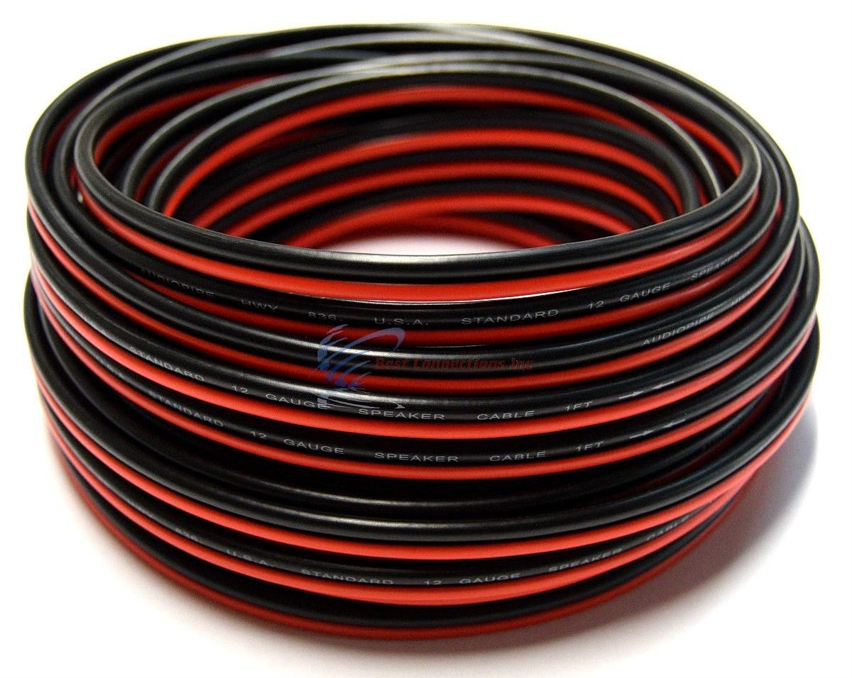 12 Gauge 50 Feet Red Black Stranded 2 Conductor Speaker Wire Car Home Audio 12V