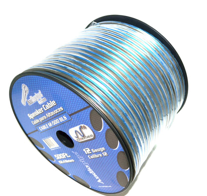 12 Gauge 500 Feet Blue Black Cable 2 Conductor Speaker Wire Audiopipe