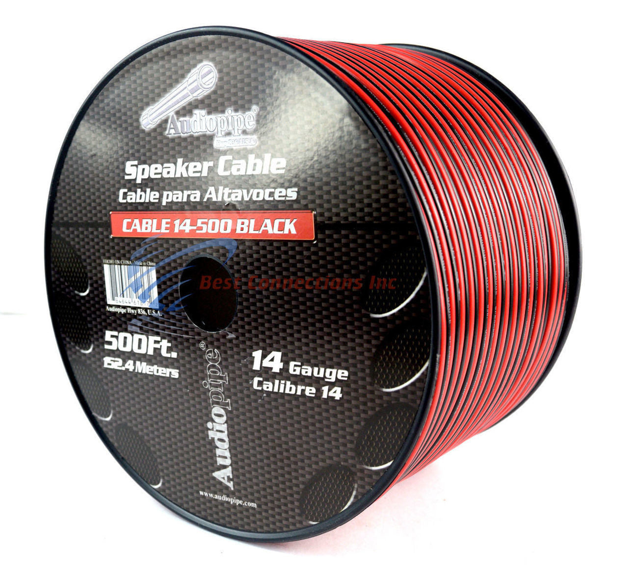 14 Gauge 500 Feet Audiopipe Red Black Speaker Wire Cable Zip Cord Copper Clad