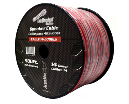 14 Gauge 500 Feet Audiopipe Red Black Speaker Wire Cable Zip Cord Copper Clad