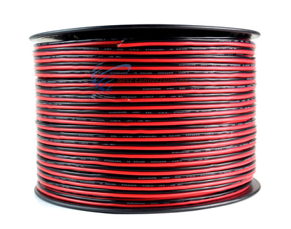 1000' Feet 16 GA Gauge Red Black 2 Conductor Speaker Wire Audio Cable Audiopipe