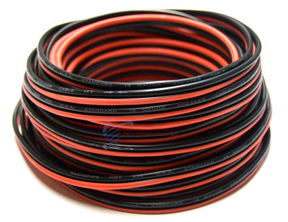 16 Gauge 50 Feet Speaker Wire Red Black Jacket Zip Cord Cable Copper Clad CCA