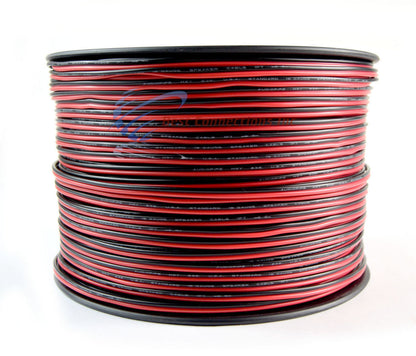 18 Gauge 1000 Feet Red Black Speaker Wire Stranded Copper Clad CCA Power Ground