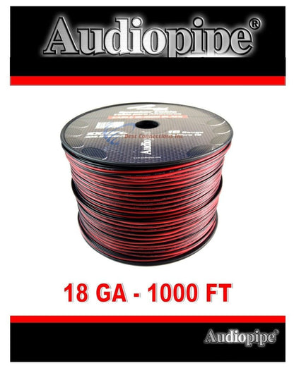 18 Gauge 1000 Feet Red Black Speaker Wire Stranded Copper Clad CCA Power Ground