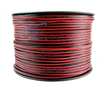 18 Gauge 1000 Feet Red Black Speaker Wire Stranded Copper Clad CCA Power Ground