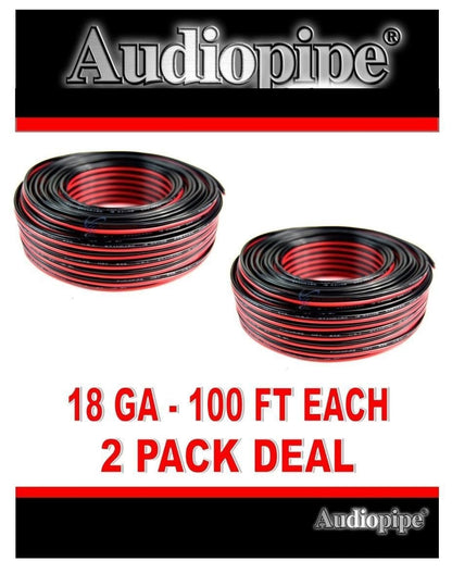 2 Rolls 18 Gauge 100 Feet Red Black Speaker Wire Zip Cord Copper Clad Aluminum