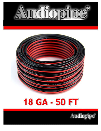 18 Gauge 50 Feet Red Black Speaker Wire Copper Clad Aluminum Zip Cable 12 Volt