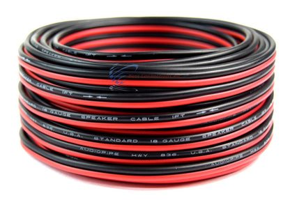 18 Gauge 50 Feet Red Black Speaker Wire Copper Clad Aluminum Zip Cable 12 Volt