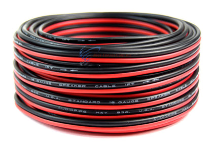 18 Gauge 50 Feet Red Black Speaker Wire Copper Clad Aluminum Zip Cable 12 Volt