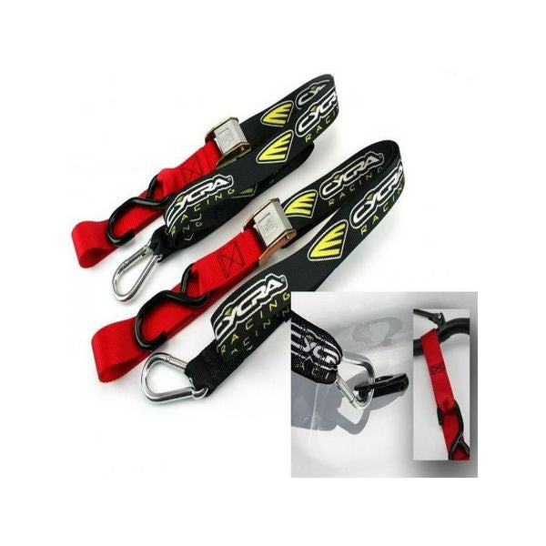 Cycra Tie Down Set 1-1/2" with Soft Hook & Carabiner - Red