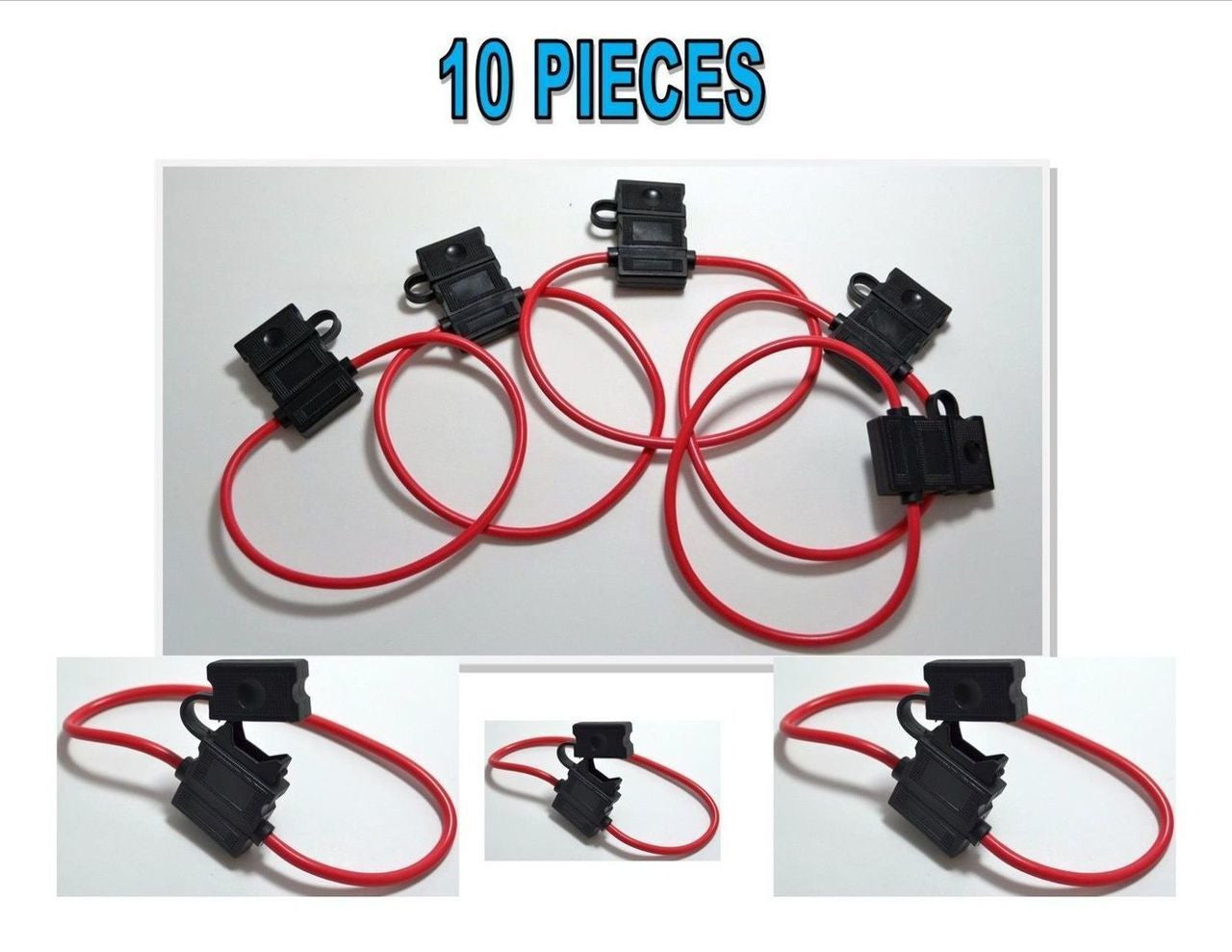 10 pcs 10 Gauge ATC Heavy Duty Fuse Holder Car Audio 12 Volt Automotive