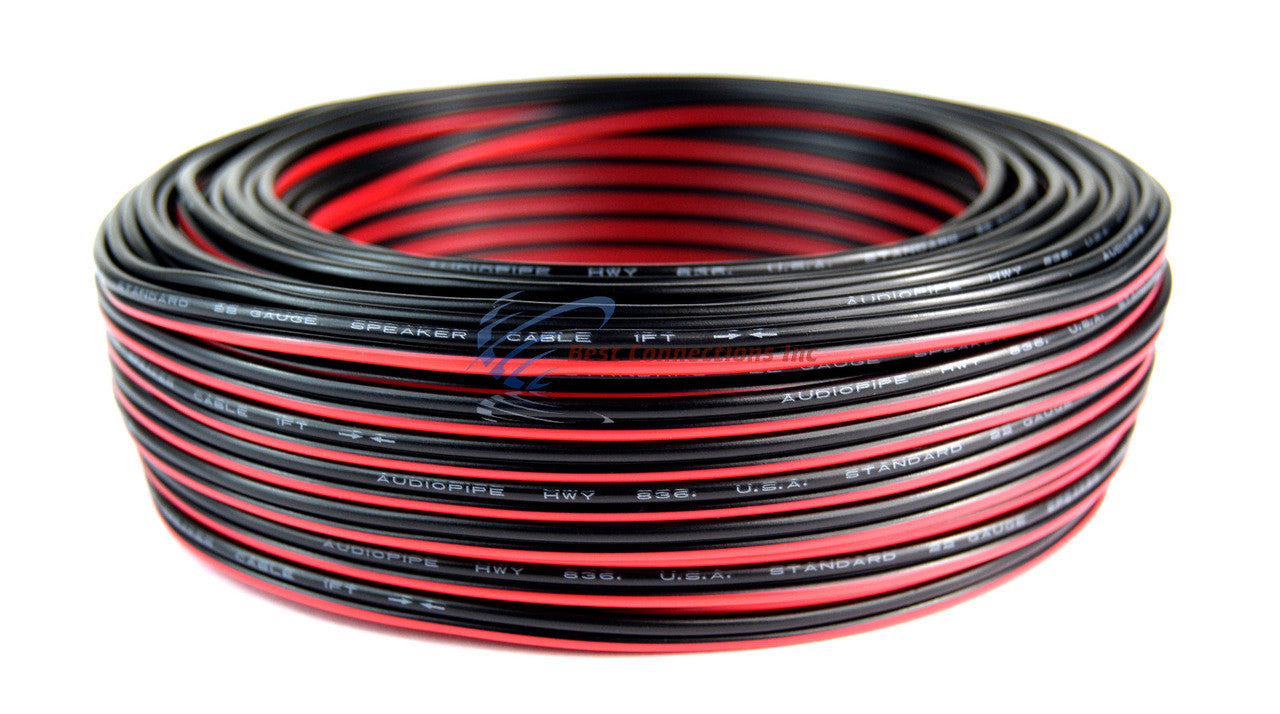 22 Gauge 100 Feet Red Black 2 Conductor Speaker Wire Copper Clad Aluminum CCA