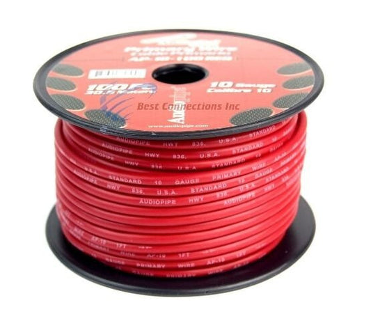 10 Gauge 4 Rolls 100Ft Primary Auto Remote Power Ground Wire Cable Audiopipe