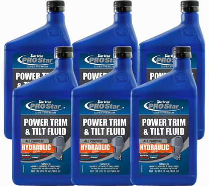 6 Pack Star Brite Pro Star Super Premium Power Trim and Tilt Fluid - 32 oz - 28532