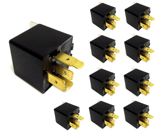 Audiopipe 10 Pack 12 Volt DC 30/40 Amp Sealed Relay Metal Tab Car Audio Alarm