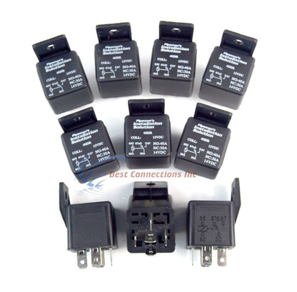 10 Pcs Audiopipe 12 volt 30/40 Amp Car Automotive Alarm Audio Relay Socket