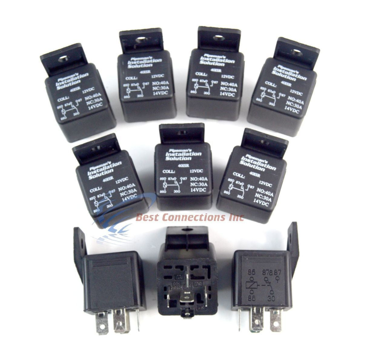 10 Pack 12 Volt DC 40 Amp SPDT Sealed Relay 5 Pin with Mounting Tab Audiopipe